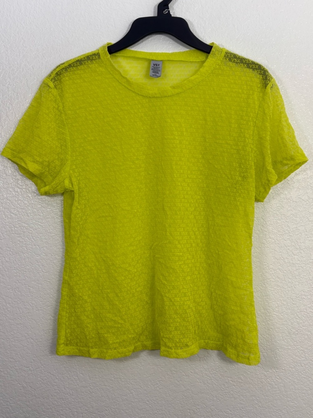Victoria's Secret VSX Velvet Logo Mesh Shirt Burnout Festival Neon - Picture 6 of 7